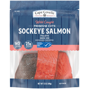 Cape Covelle Seafood Market Wild Caught Premium Cuts Sockeye Salmon 12 oz