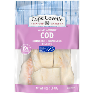 Cape Covelle Seafood Market Wild Caught Skinless Boneless Fillets Cod 16 oz