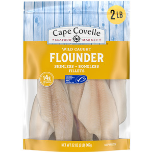 Cape Covelle Seafood Market Wild Caught Skinless Boneless Flounder 32 oz