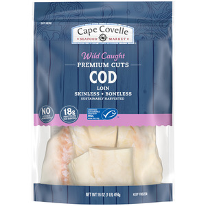 Cape Covelle Seafood Market Wild Caught Premium Cuts Loin Skinless Boneless Cod 16 oz